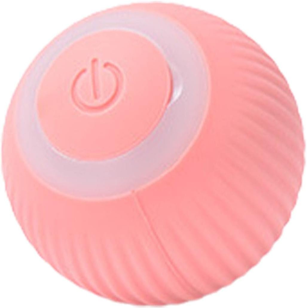 Littryee Brinquedo Inteligente Interativo Para Gatos - Elétrico, Rolagem Automática, Recarregável 360 Graus, Quicando, Engraçado - Rosa