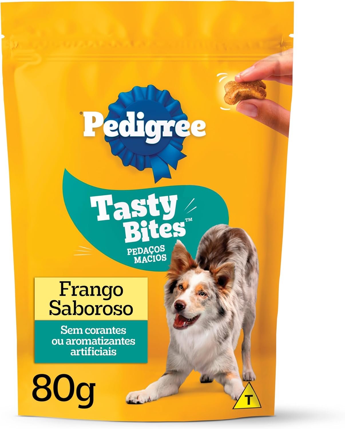 Petisco Pedigree Tasty Bites para Cães Adultos Sabor Frango Saboroso 80g